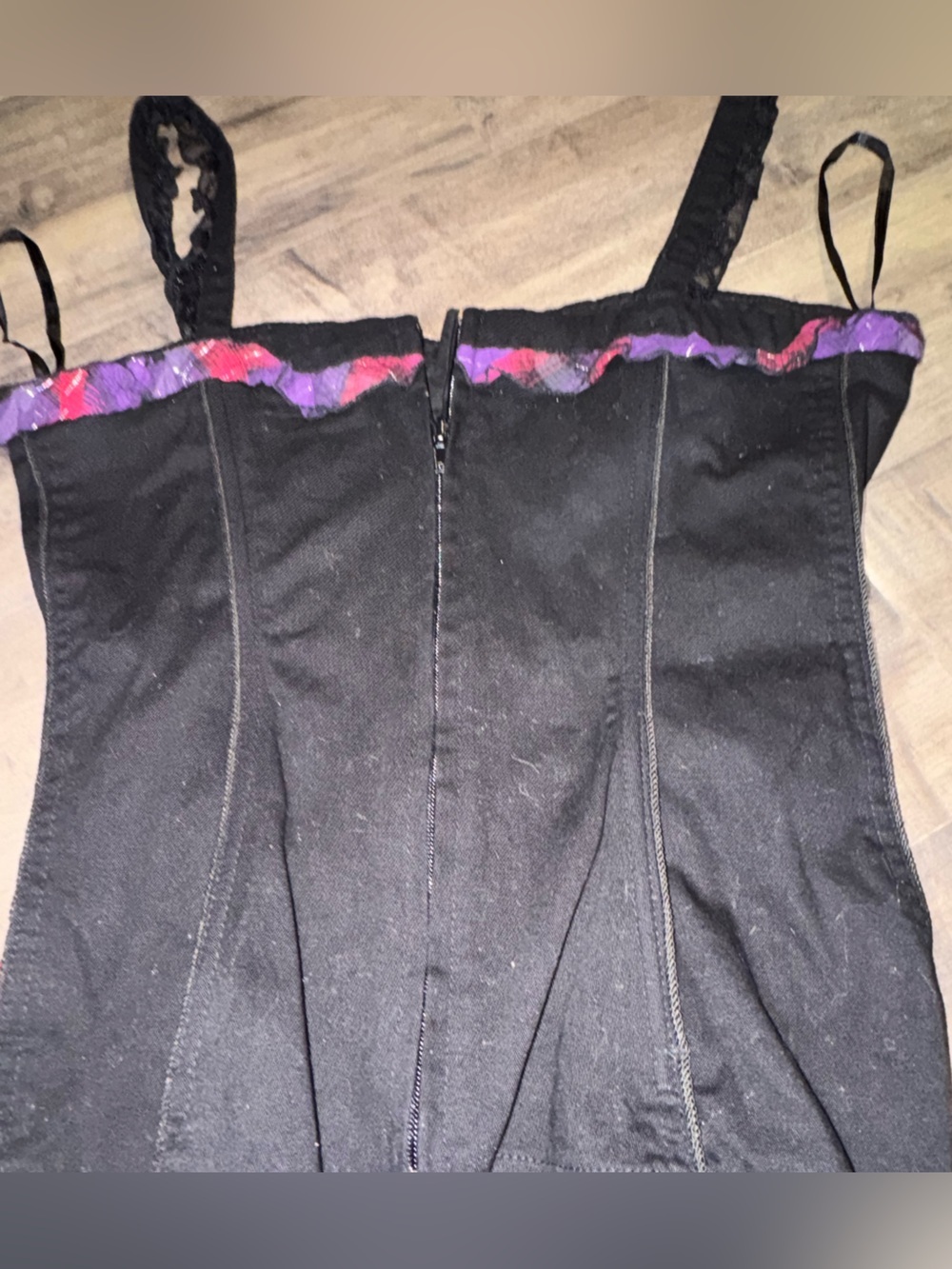 Tripp NYC Y2K Purple Plaid Lace Corset L IO8000 - Picture 8 of 11